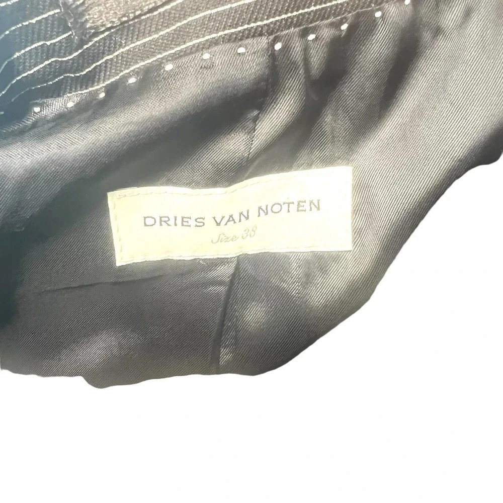 Dries Van Noten Black Geometric Print Woven Blazer Jacket Size 38 US 6 - Picture 11 of 12